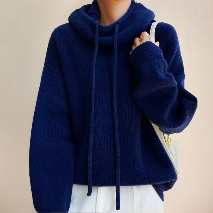 Women's cozy long sleeve high neck sweater. Perfect for elegant winter fashion & casual style.