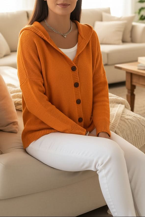 Stylish women's open front hooded cardigan, a comfy layering top for casual wear.