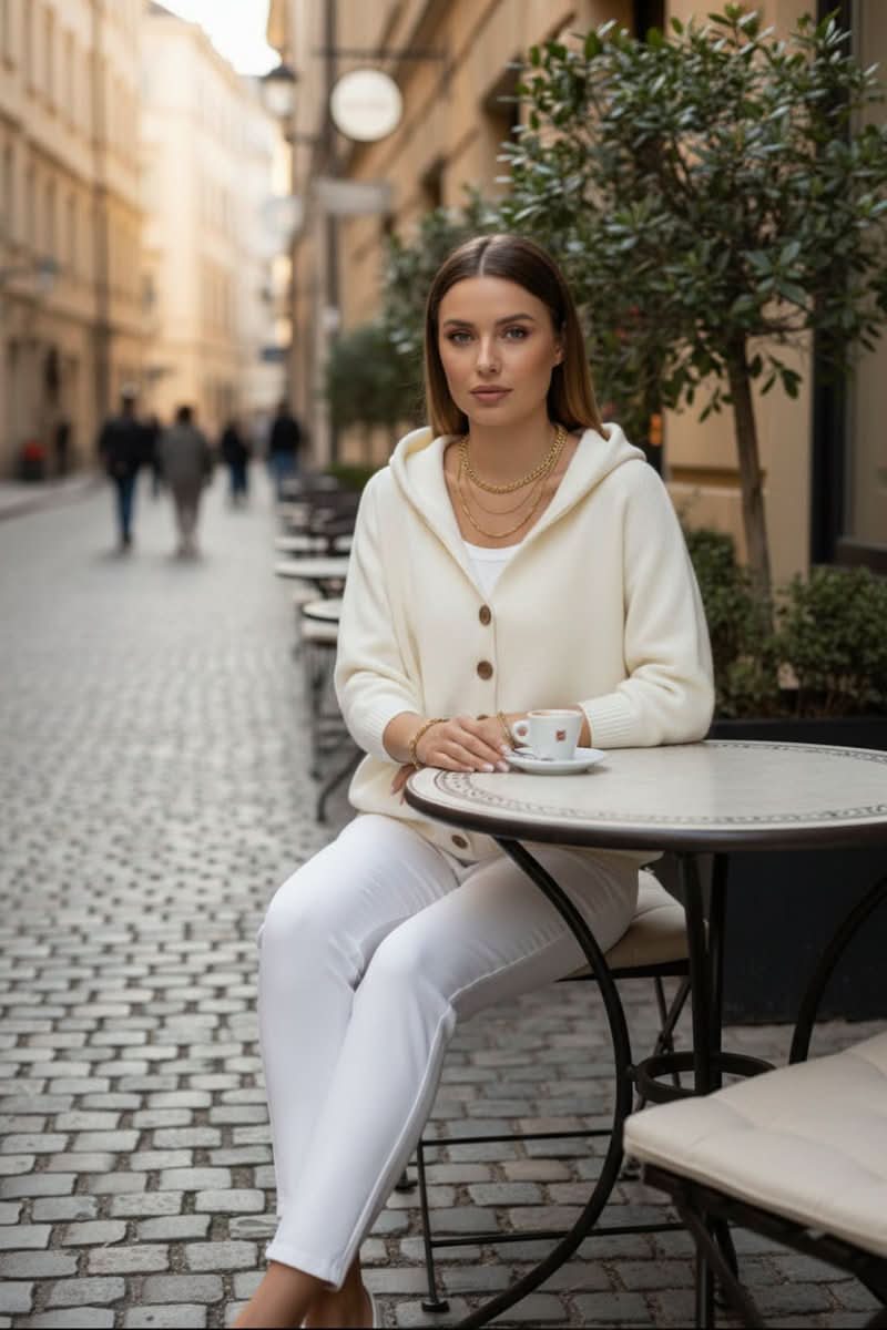 Casual open front hooded sweater for women, ideal for a cozy, relaxed fit.
