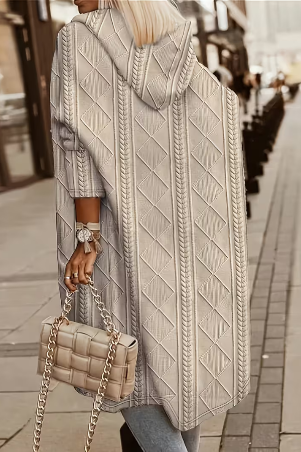 Effortless everyday style with this cozy women's hooded long cardigan, perfect for casual comfort.