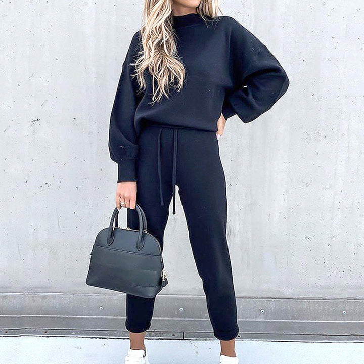 Soft knit women's loungewear set, perfect for ultimate home comfort & casual style.