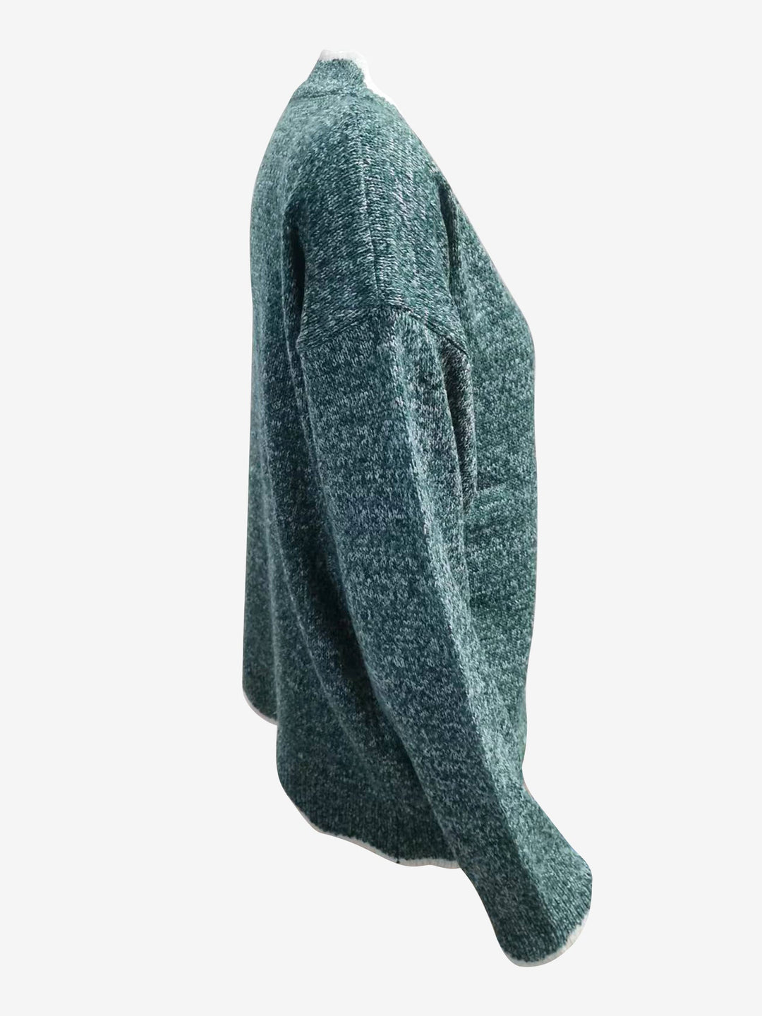 Stylish women's notch V-neck knit pullover, perfect for cozy everyday wear.