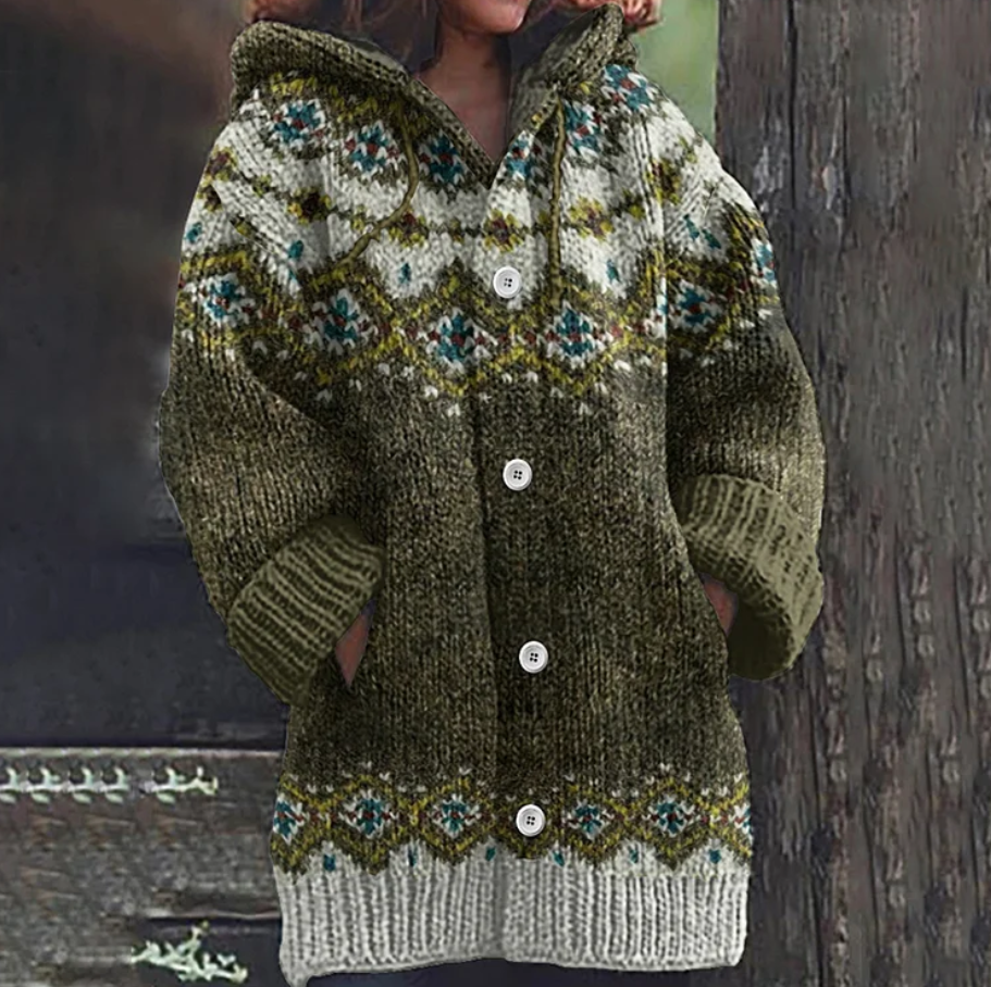Everyday cozy knit women's cardigan. Soft oversized fit in blue, green, pink & orange for winter.