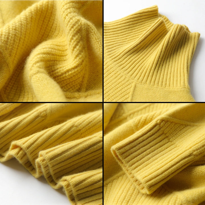Warm long-sleeve women's turtleneck, ideal for casual cozy fashion.