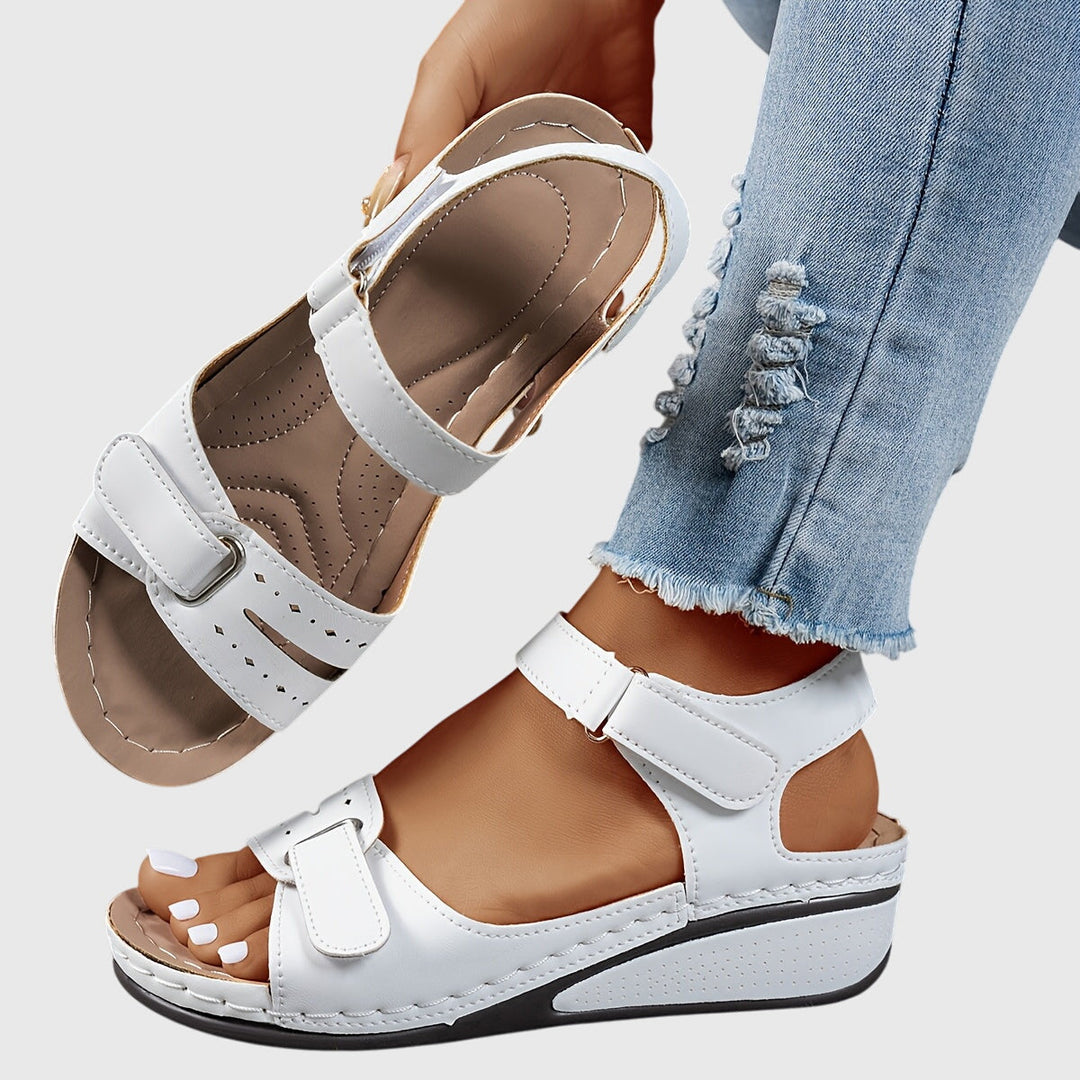 Women's orthopedic sandals with shimmering crystals, ultimate comfort, arch support & non-slip sole.