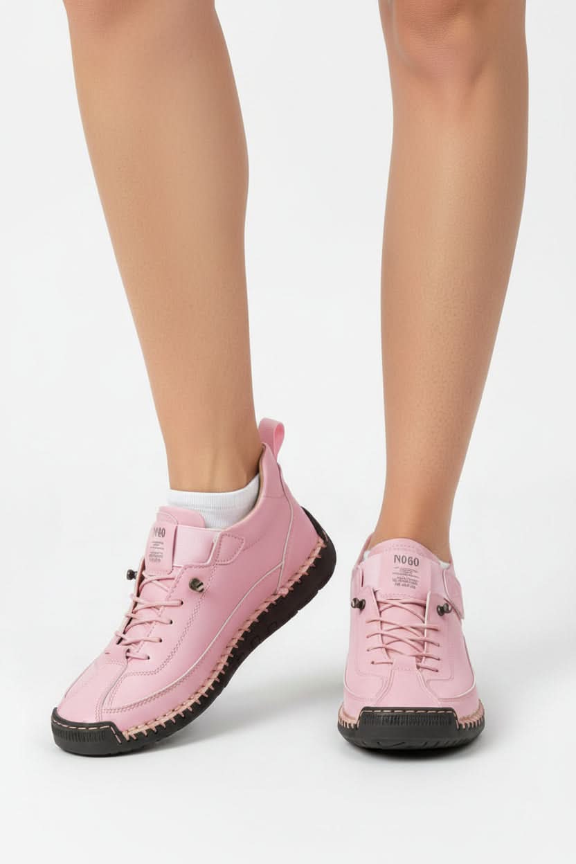 Wide fit women's lace-up walking shoes, cushioned for everyday comfort & breathability.