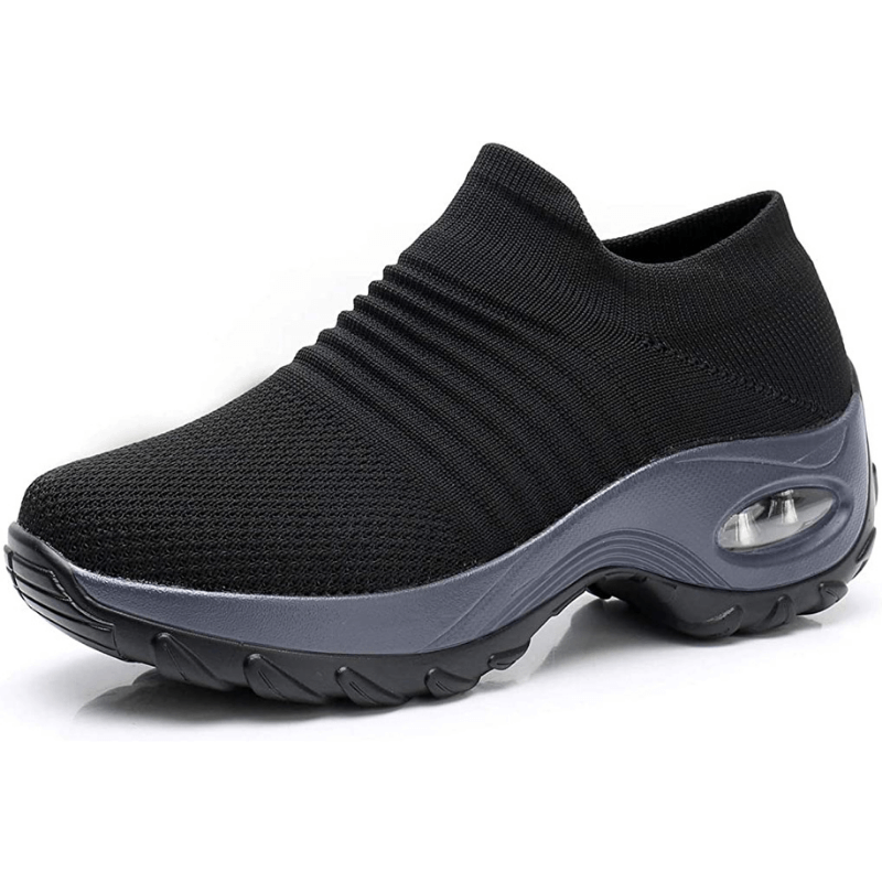 Close-up of women's orthopedic shoes, highlighting plush cushioning and ergonomic arch support for ultimate comfort.