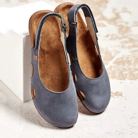 Orthopedic footwear for women: cushioned sandals providing foot health support & pain relief with adjustable straps.