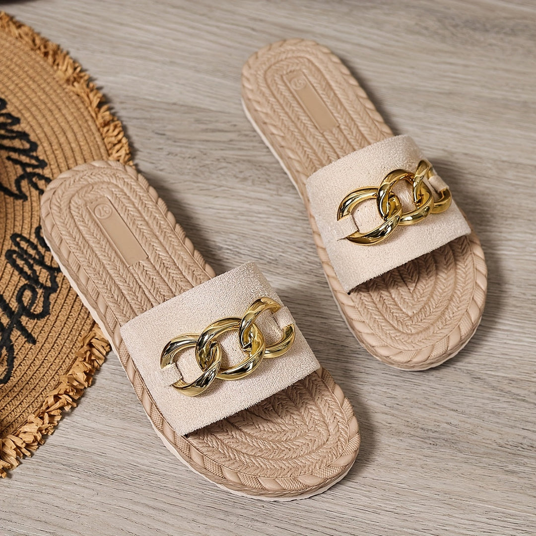 Women's fashion sandals, featuring a cushioned sole for all-day comfort. Ideal slip-on casual footwear.