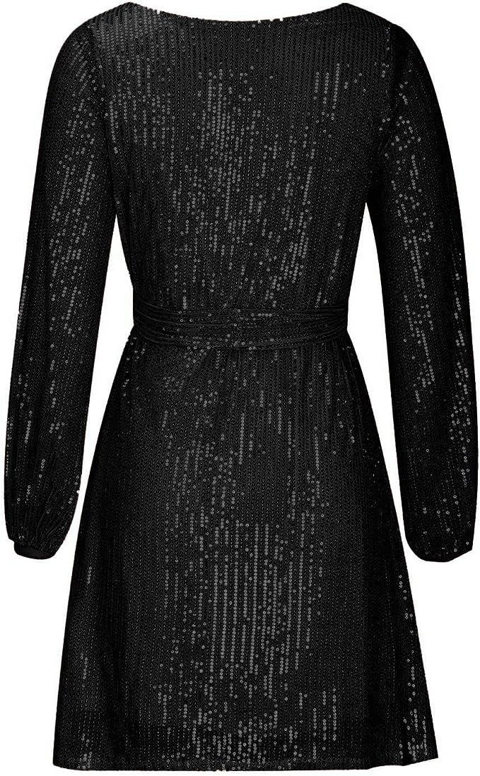 Trendy women's sequin mini party dress, a dazzling addition to your evening fashion.