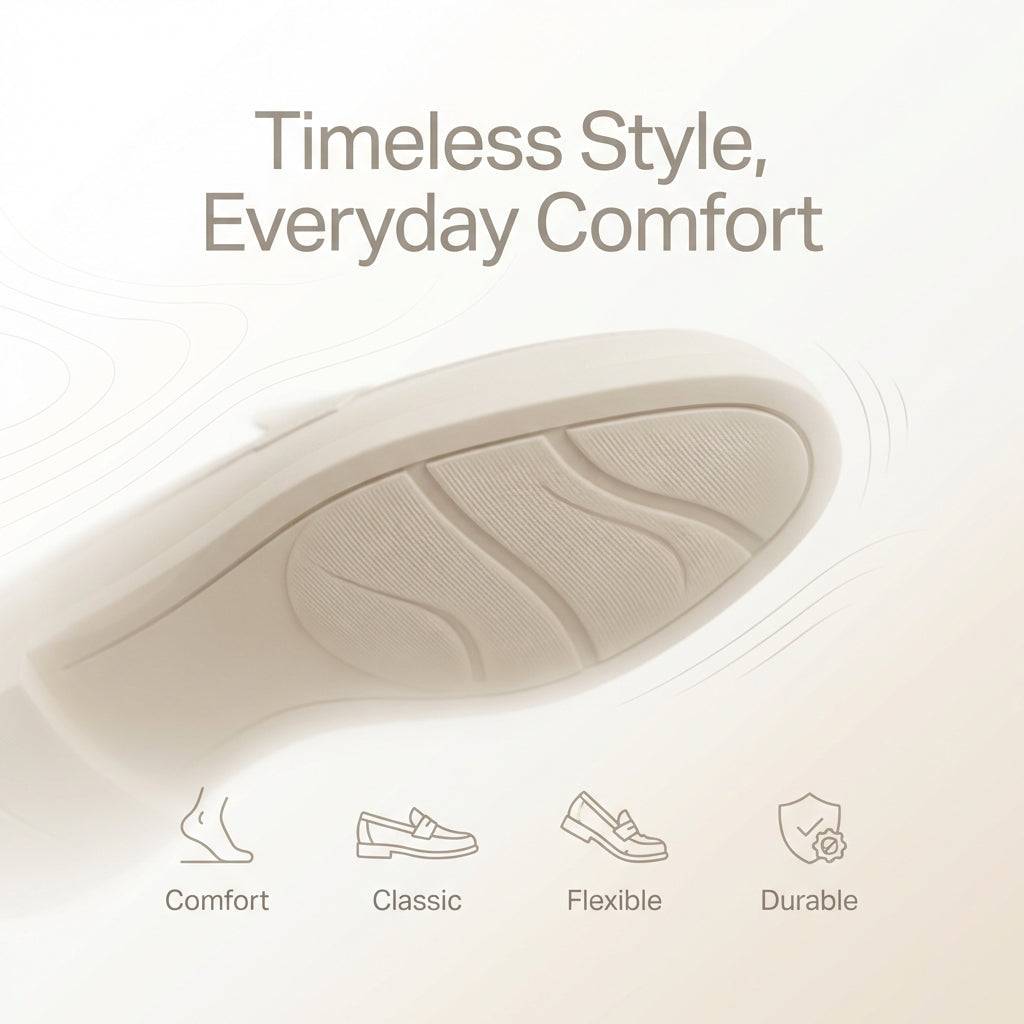 Comfortable women's driving moccasins, slip-on style, featuring orthopedic support & metallic trim.