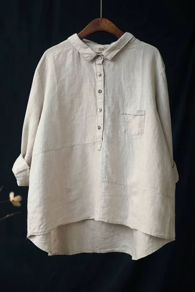 Comfortable long sleeve women's blouse, perfect for everyday wear. Stylish and relaxed fit casual top.