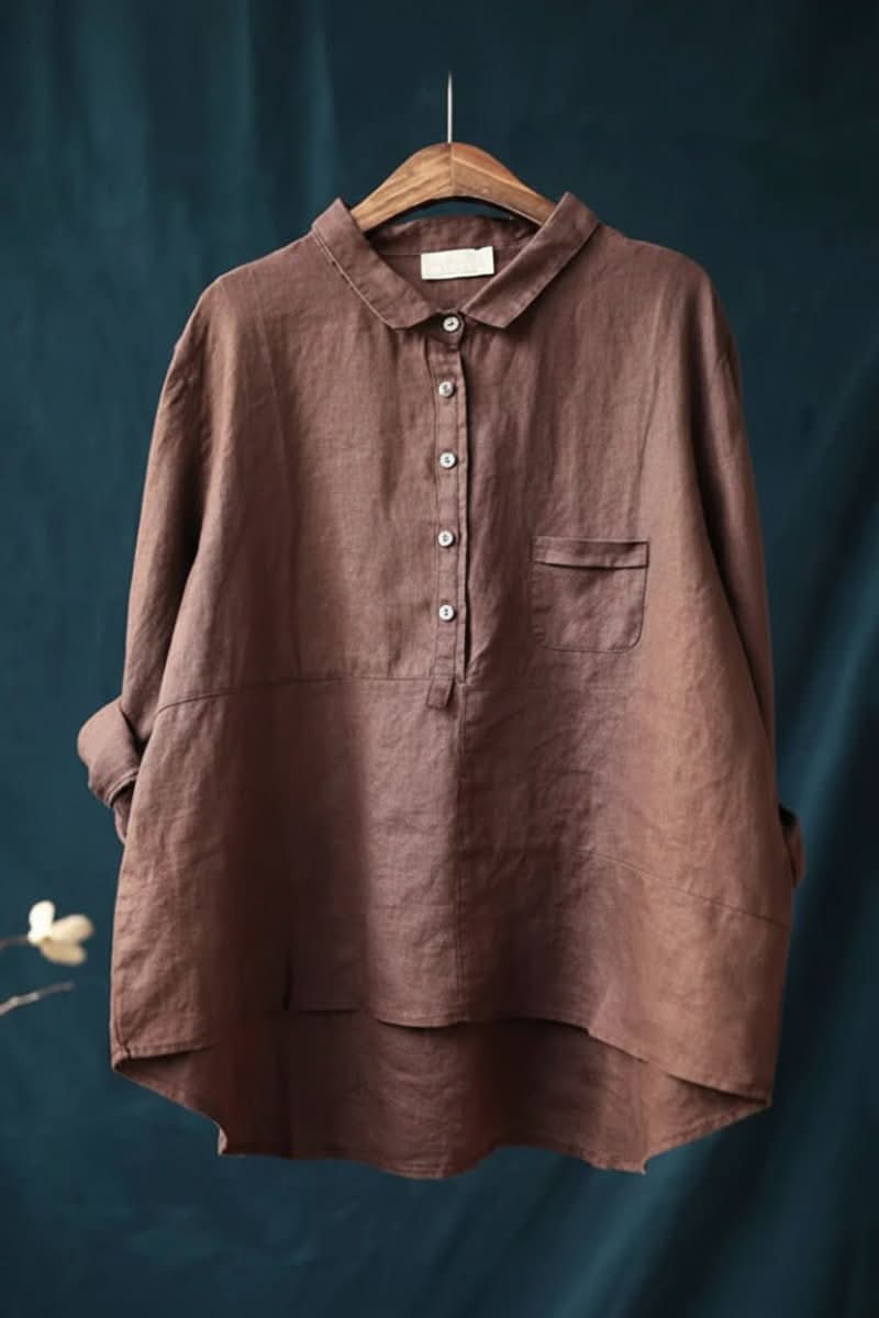 Versatile women's blouse, effortless everyday style with a relaxed fit. Comfortable long sleeve casual top.