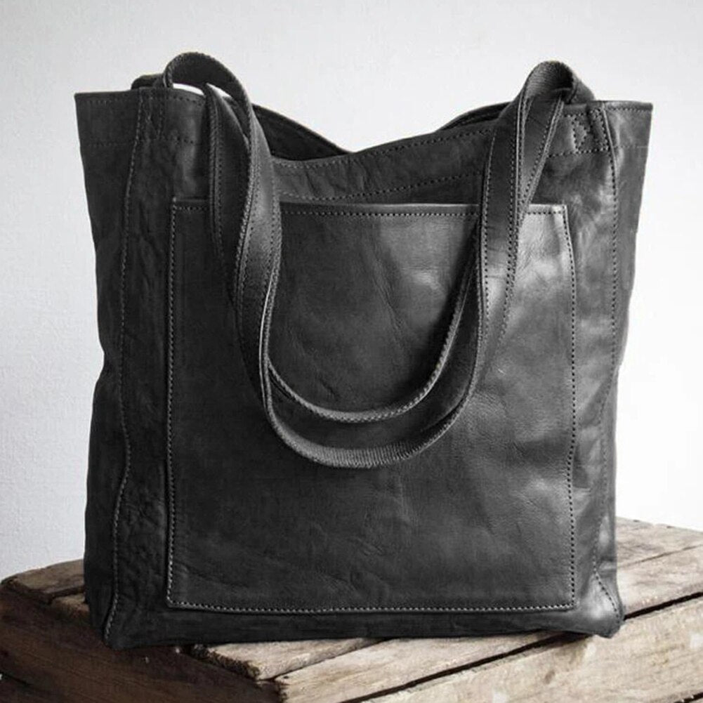 Elegant black women's tote bag. Spacious everyday shoulder bag, perfect work bag & fashion accessory for ladies.