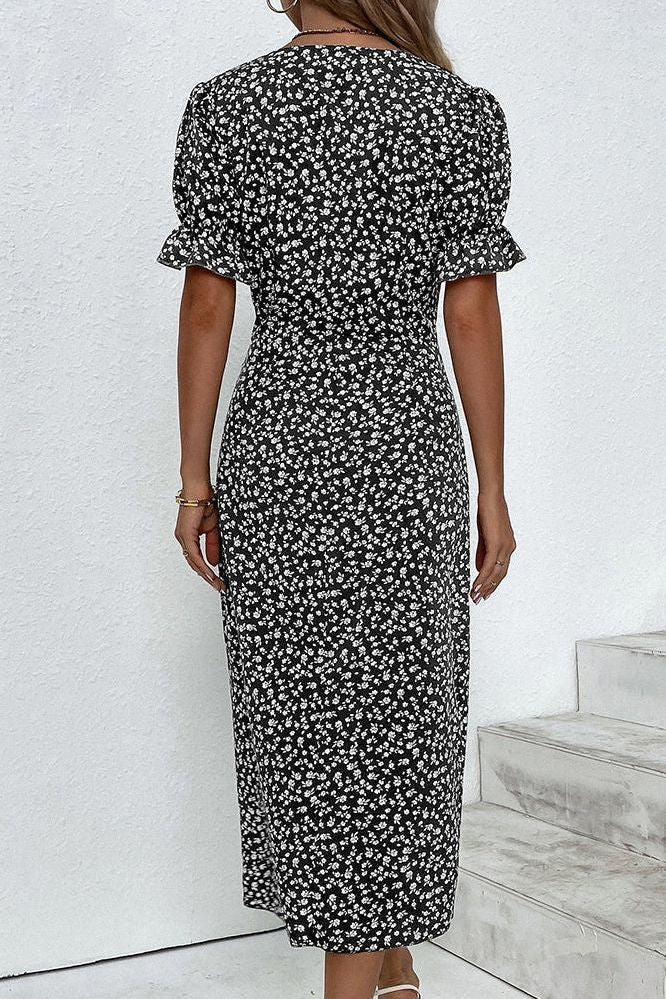 Formal pleated midi dress for women. Elegant & versatile for special occasions or evening.