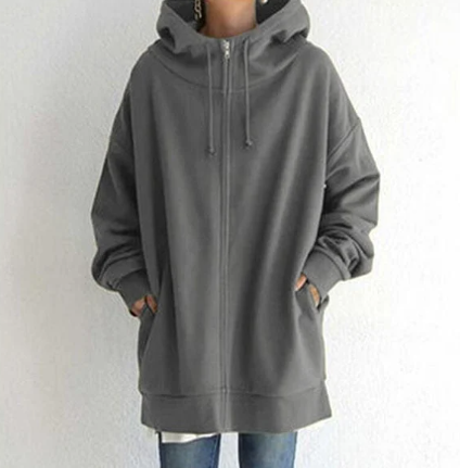 Effortless women's full-zip hoodie, relaxed fit. Ultimate comfort for casual layering & athleisure style.