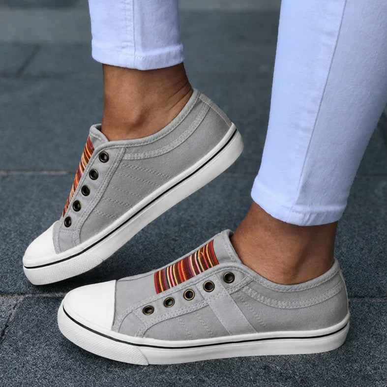 Women's effortless slip-on summer sneakers. Lightweight, breathable, and comfortable for casual everyday walking.