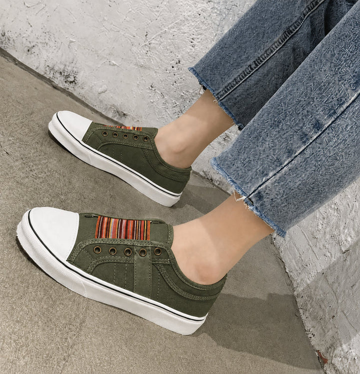 Stylish women's slip-on sneakers for summer. Effortless design, perfect for casual wear & comfortable walking shoes.