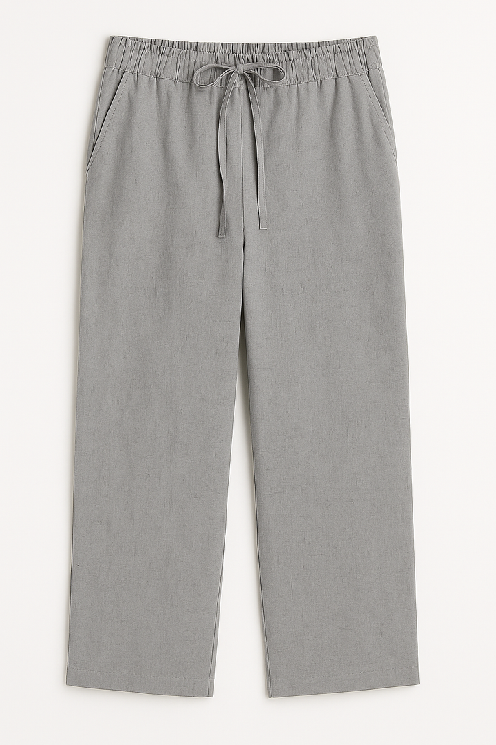 Women's comfortable relaxed fit summer trousers. Lightweight, solid color pants for effortless casual style.