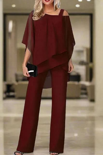 Comfortable women's matching two-piece set for casual chic style or elegant lounge wear.