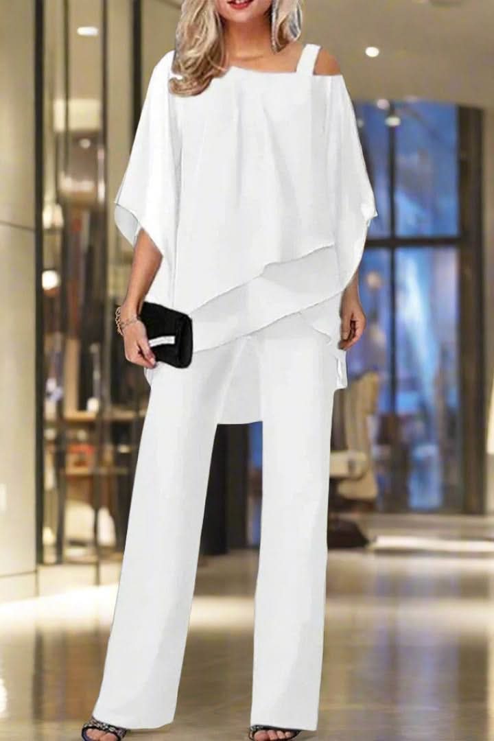 Versatile women's two-piece outfit, ideal for business casual or elegant day to night style.