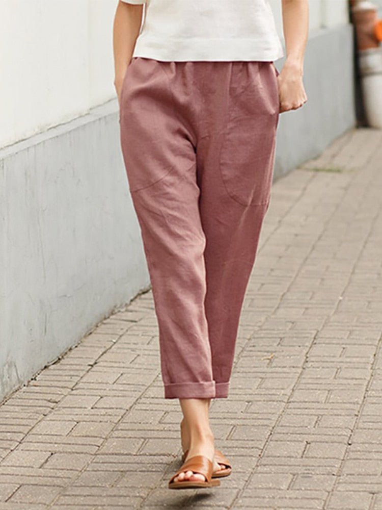 Ladies' comfortable relaxed fit bottoms, ideal for work, travel, and casual style.