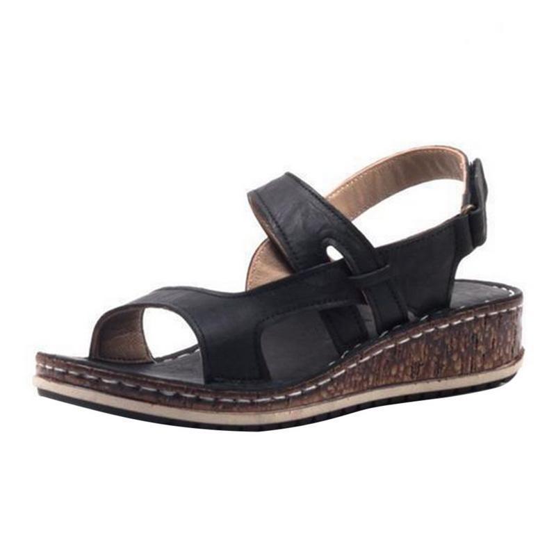 Elegant women's platform wedge sandals, offering elevated summer style & comfort. Perfect footwear.