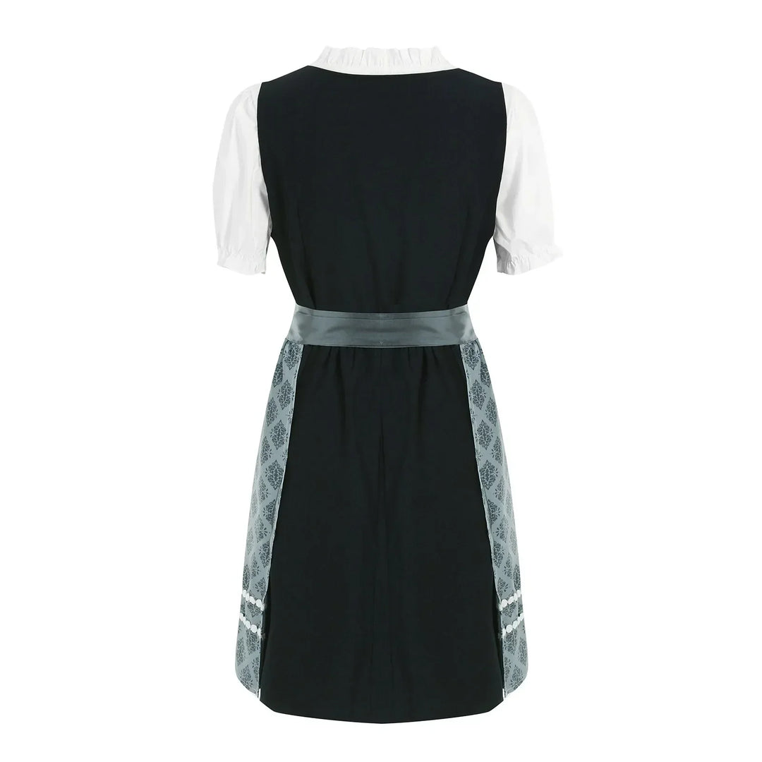 Oktoberfest Dirndl midi dress: classic women's Bavarian folk costume with intricate details and a flattering fit.