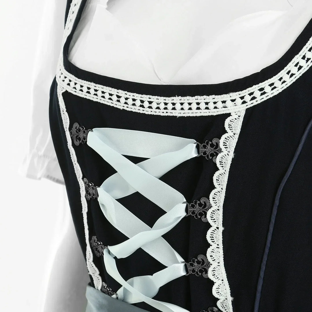 Authentic Bavarian Trachten Dirndl for women, an elegant folk costume dress for Oktoberfest celebrations.