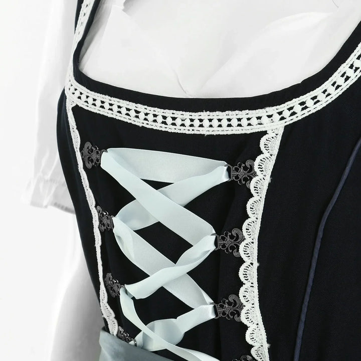 Authentic Bavarian Trachten Dirndl for women, an elegant folk costume dress for Oktoberfest celebrations.
