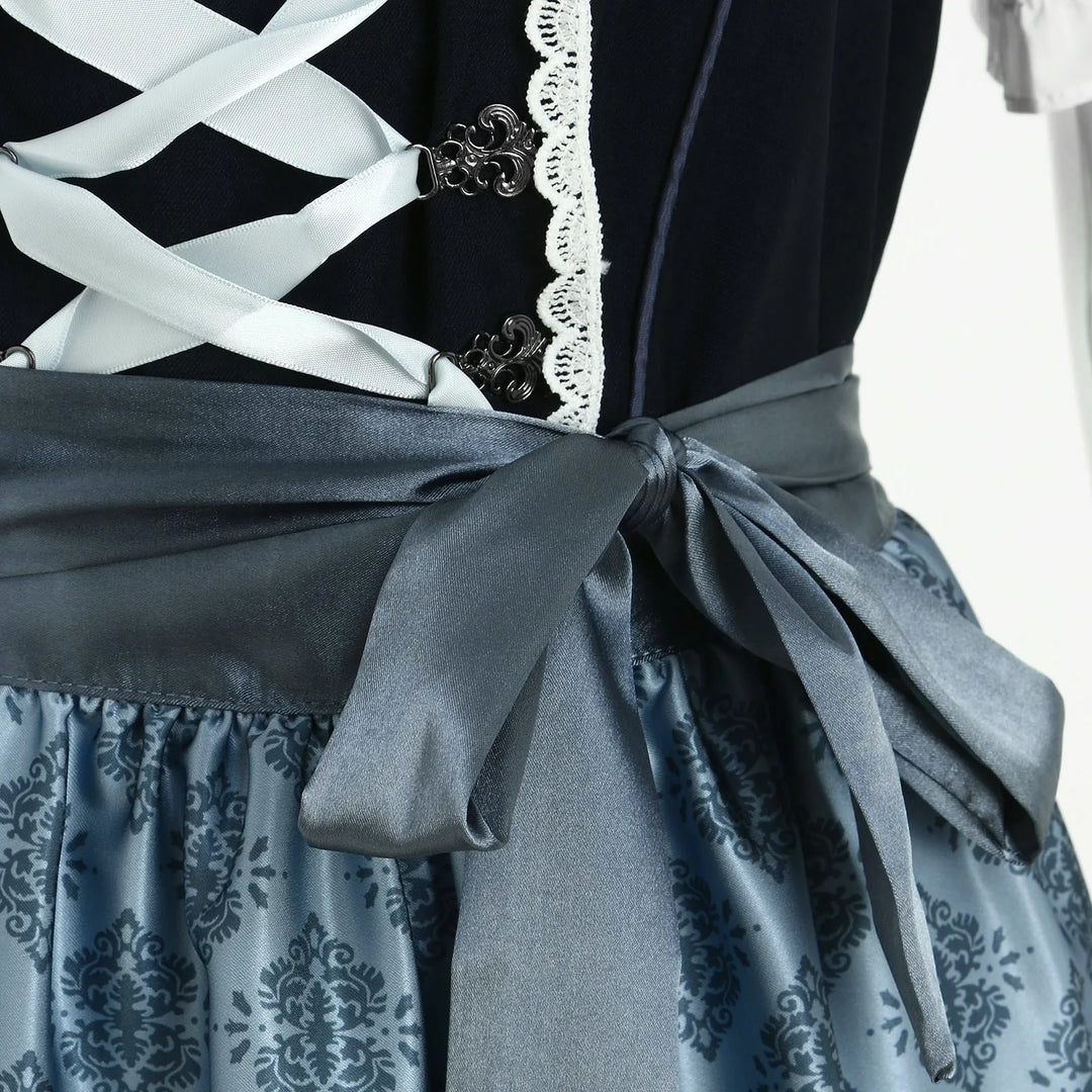 Stylish women's traditional Dirndl set, perfect festive attire for German festivals & cultural events.
