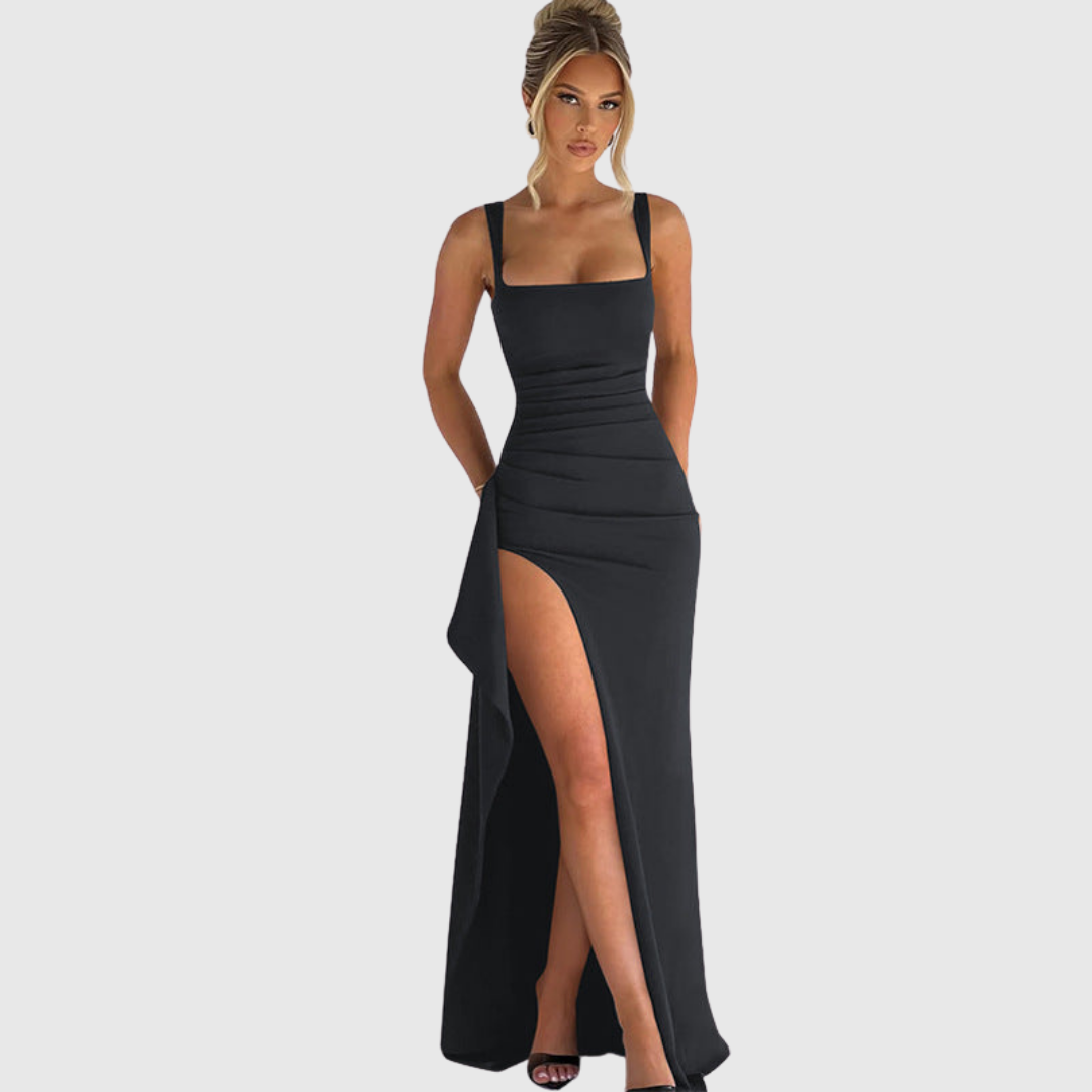 Elegant long bodycon dress for women, a beautiful formal evening gown for galas.