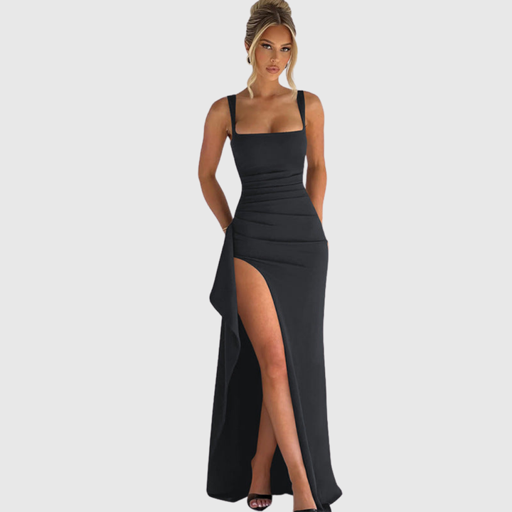 Elegant long bodycon dress for women, a beautiful formal evening gown for galas.