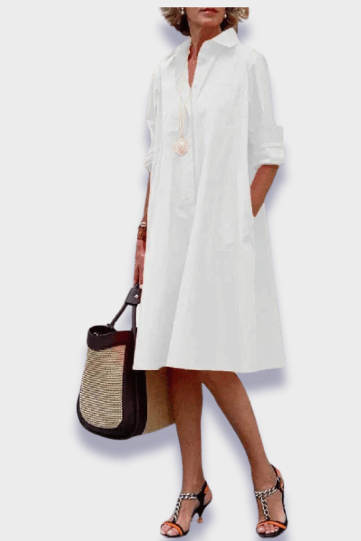 Comfortable women's midi dress with vibrant floral print, an elegant choice for any occasion. Beautiful printed dress.