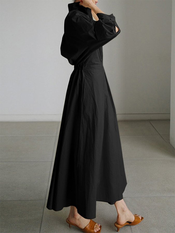 Chic women's flowing long summer dress, perfect for casual elegance or stylish spring party wear.