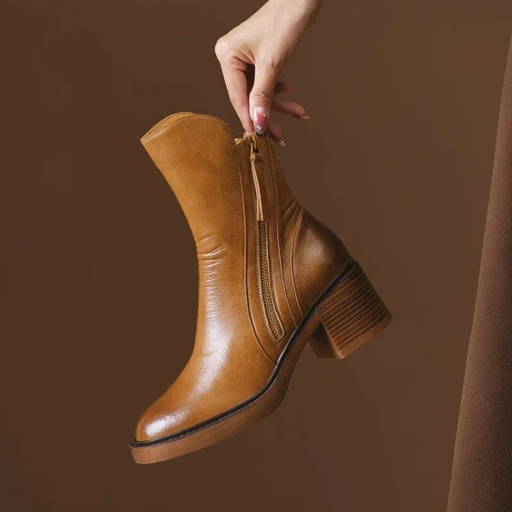 Sleek women's high heel ankle boots, zippered, perfect for evening shoes, party footwear, & dress wear.