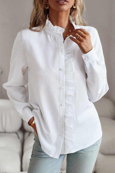 Versatile women's longsleeve blouse, great for casual daily fashion or dressy occasions. Elegant & comfortable top.