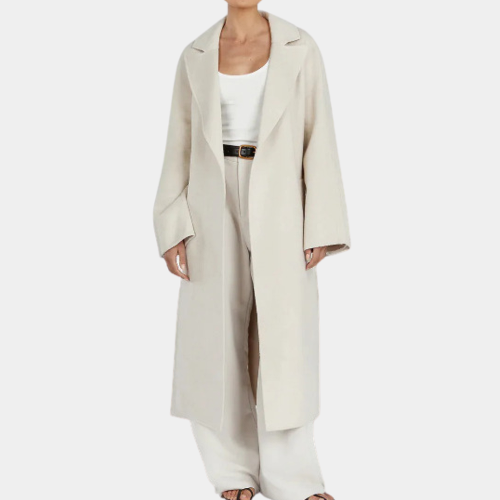 Women's elegant oversized trench coat with belt, perfect for versatile formal or casual outerwear.