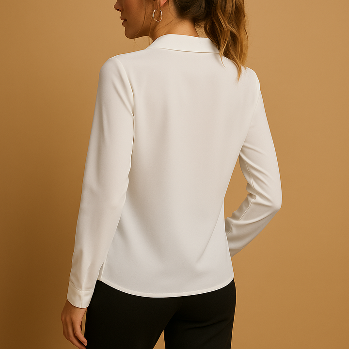 Classic solid blouse for women, an elegant top ensuring versatile style from office meetings to casual gatherings.