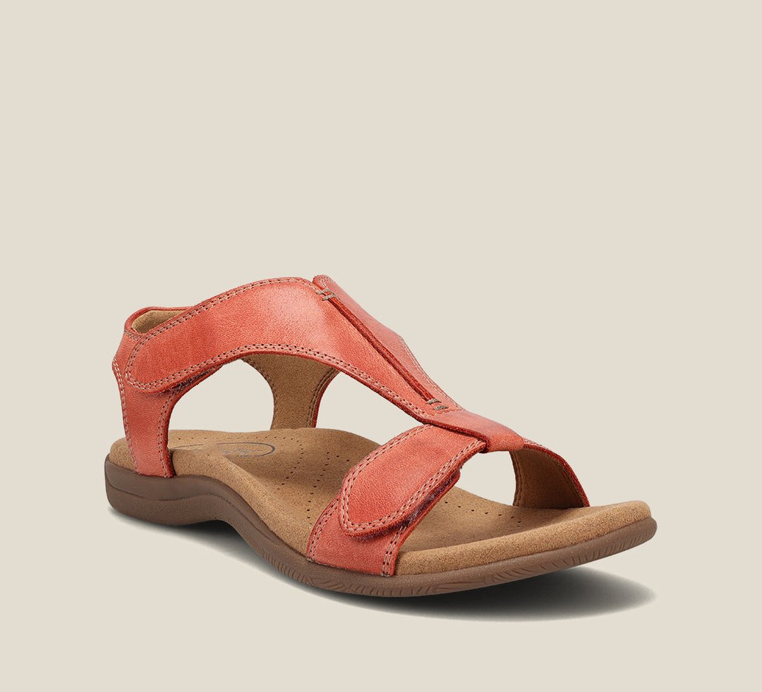 Stylish women's T-strap sandals, featuring orthopedic arch support and cushioned insoles for comfort.