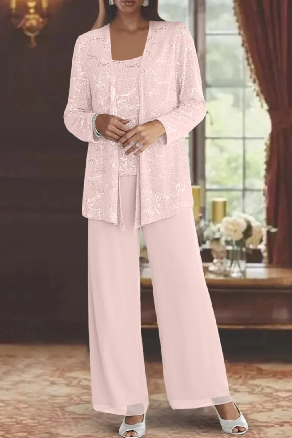 Complete women's formal 3-piece evening outfit for elegant special occasions and evening wear.