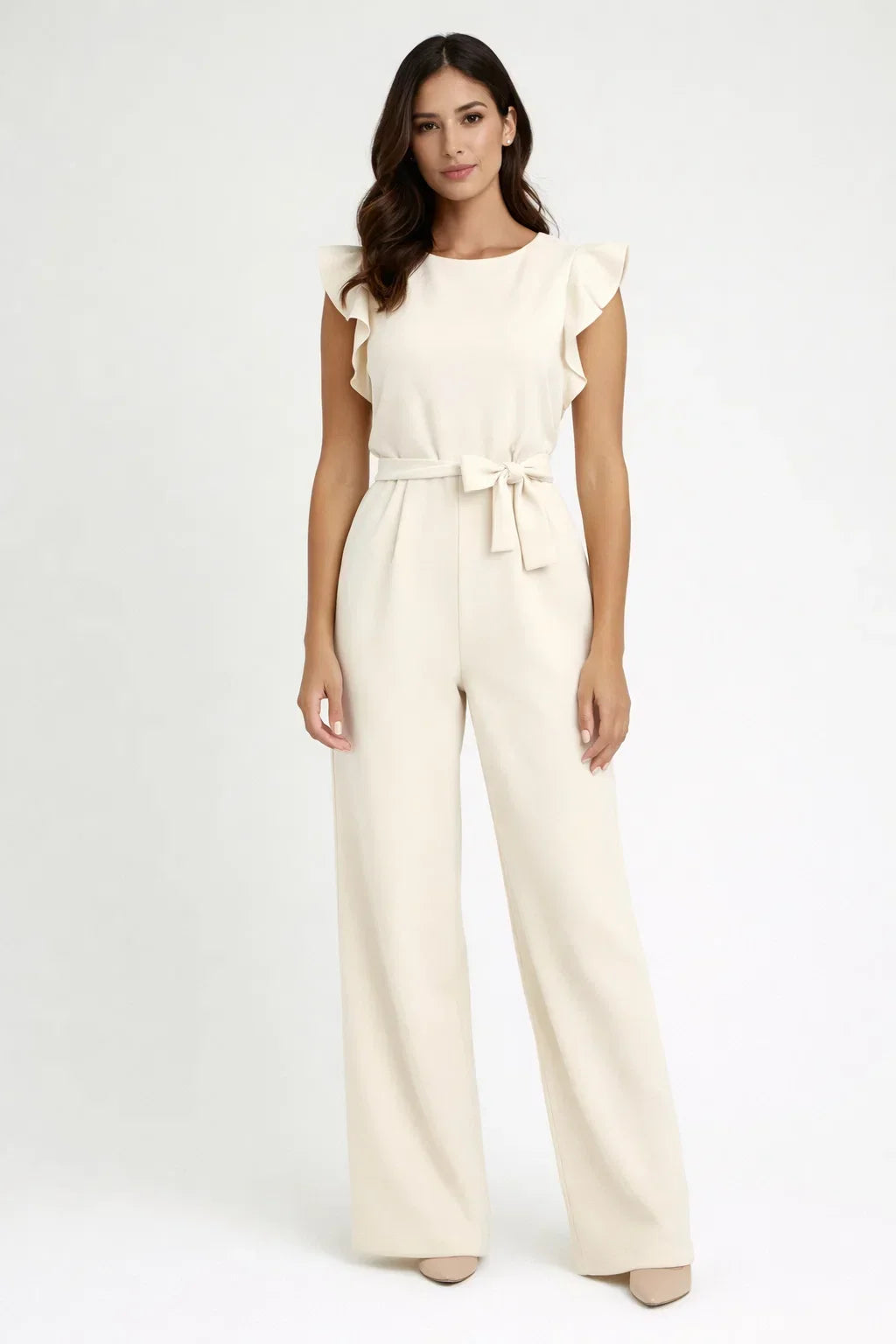 Women's elegant wide leg jumpsuit, chic & versatile for evening or occasion wear.