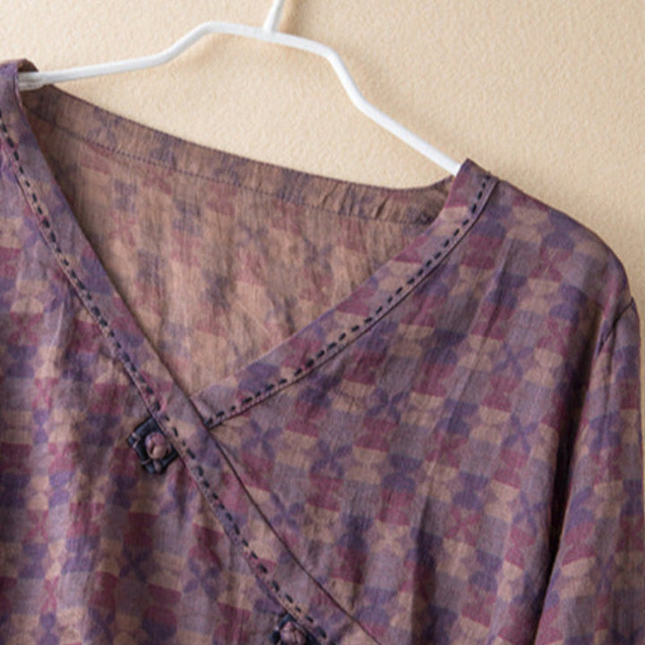 Versatile women's embroidered button front blouse, relaxed fit, ideal for casual summer and spring fashion.