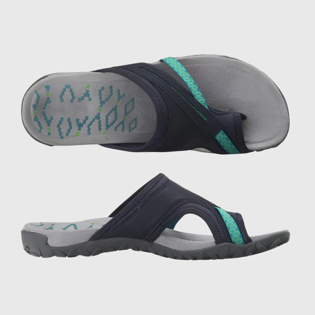 Supportive women's summer sandals with ergonomic arch design, ensuring ultimate comfort & stability.
