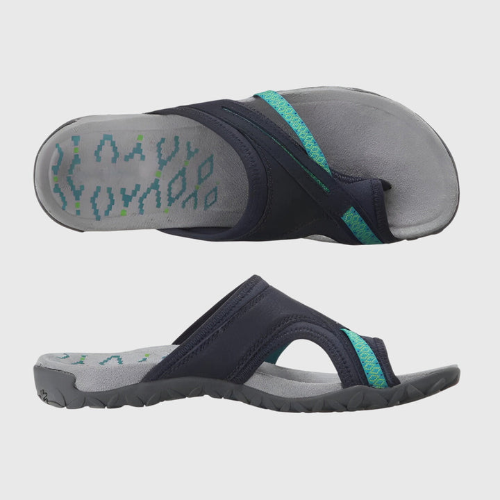 Supportive women's summer sandals with ergonomic arch design, ensuring ultimate comfort & stability.