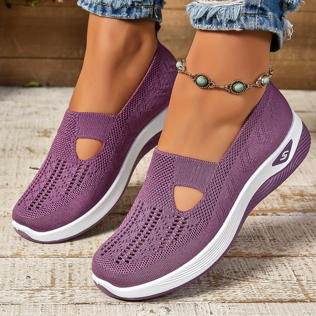Easy wear women's ergonomic slip-on sneakers, ideal for walking, travel, and casual comfort.