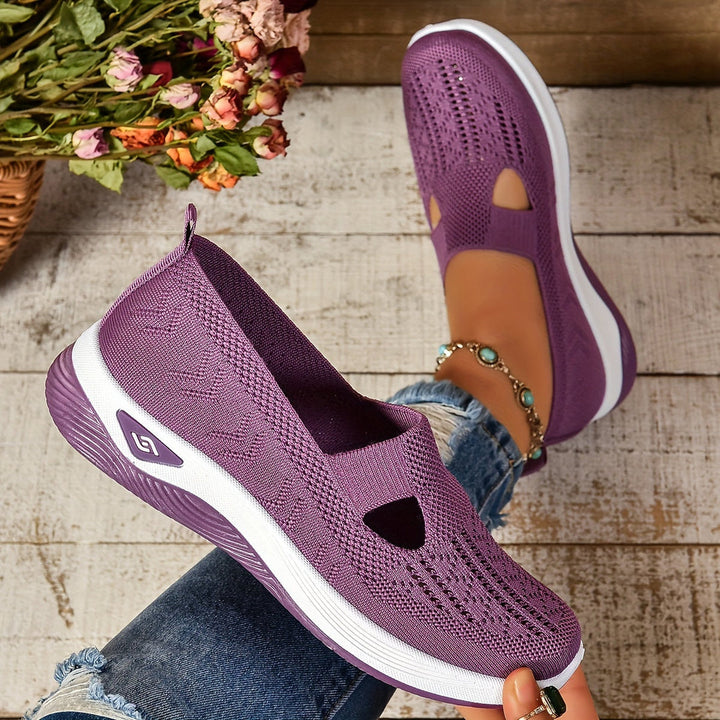 Easy wear women's slip-on sneakers with flexible sole, perfect for daily ergonomic comfort.