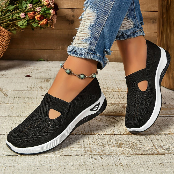 Comfortable women's ergonomic slip-on sneakers for walking & daily casual style.