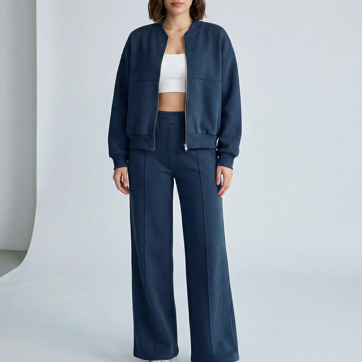 Professional Evie women's regular fit straight leg trousers set. A smart two-piece work wear outfit solution.