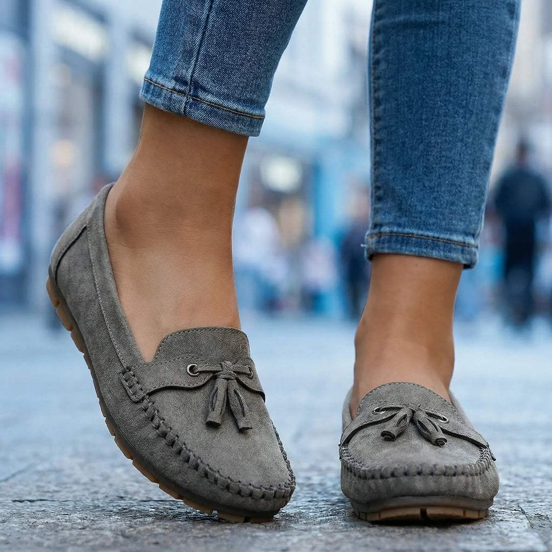 Comfortable women's slip-on loafers, extra wide, with memory foam for excellent support.